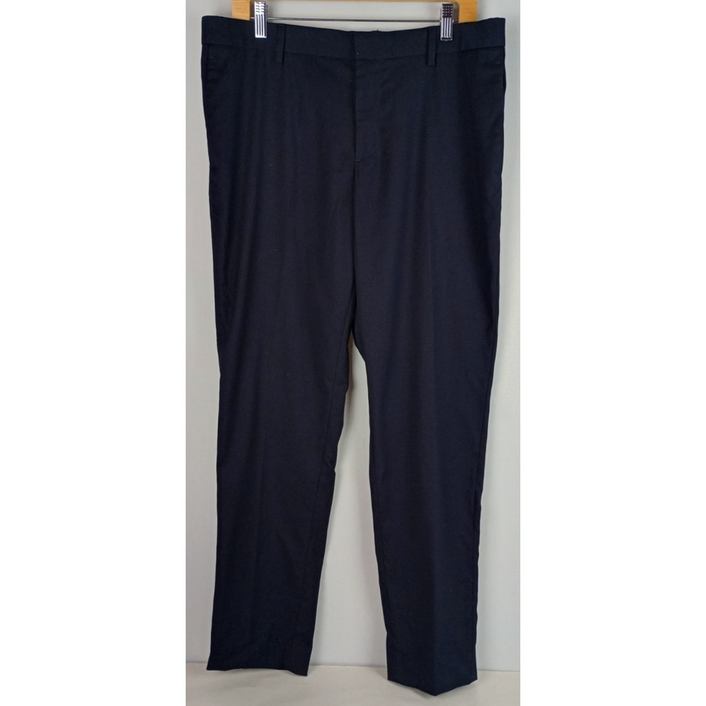 H&M Mens 36R Dark Navy Blue Slim Fit Stretch High Quality Office Slacks Pants